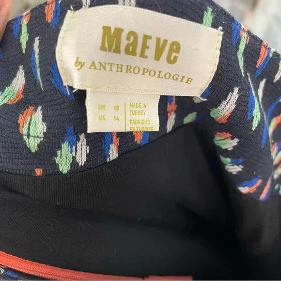 Maeve by Anthropologie Black with Orange, Blue, & Green Patterned Pencil Skirt - Picture 6 of 6